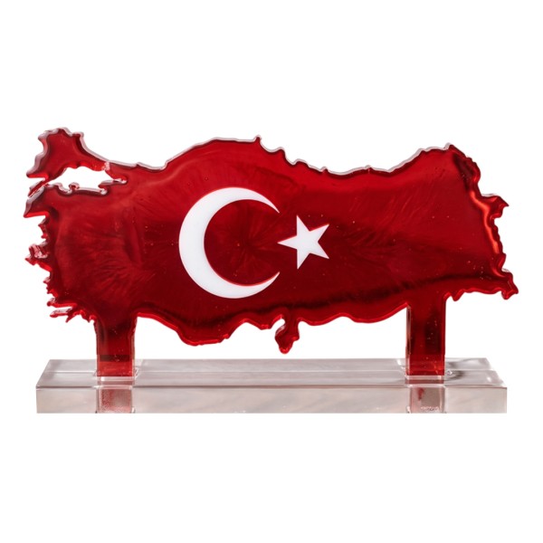 Epoksi Türkiye Haritası Masa Süsü Türkiye İsimlik Kalıbı Silikon 28x13cm