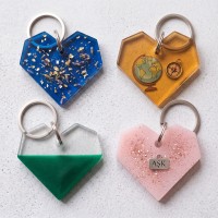 Epoksi Kalp Anahtarlık Kristal Kesim Kalp Kolye Kalıbı Silikon 3.9x3.5cm