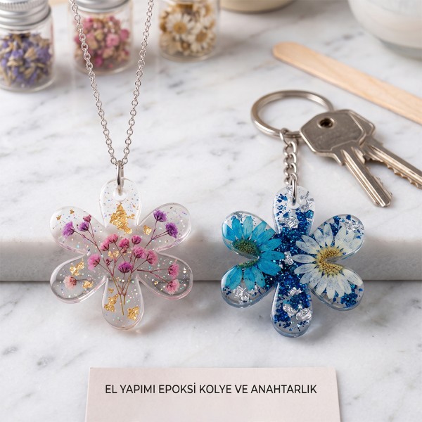 Epoksi Papatya Anahtarlık Kalıbı Papatya Kolye Kalıbı Silikon 3.5x3cm