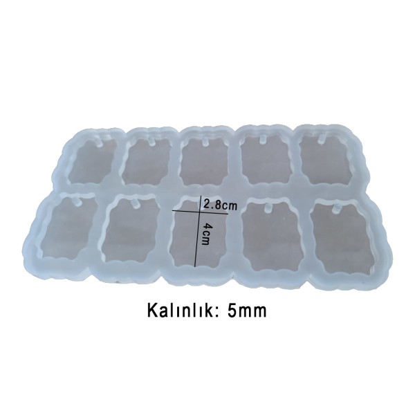 Epoksi Anahtarlık Kalıbı Osmanlı Motif Temalı Anahtarlık Kalıbı Silikon 4x2.8cm