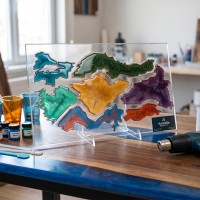 Epoksi Türkiye Haritası Kalıbı 7 Bölge Yapboz Kalıbı Silikon 29x14cm