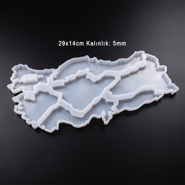 Epoksi Türkiye Haritası Kalıbı 7 Bölge Yapboz Kalıbı Silikon 29x14cm