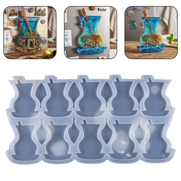 Epoksi Çoklu Çay Bardağı Magnet Kalıbı Silikon 8.4x6.5cm Epoksi Çoklu Çay Bardağı Magnet Kalıbı Silikon 8.4x6.5cm
