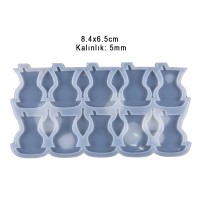 Epoksi Çoklu Çay Bardağı Magnet Kalıbı Silikon 8.4x6.5cm Epoksi Çoklu Çay Bardağı Magnet Kalıbı Silikon 8.4x6.5cm