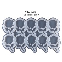 Epoksi Çoklu Gül Magnet Kalıbı Silikon Taş Tozu Kalıbı 10x7.5cm