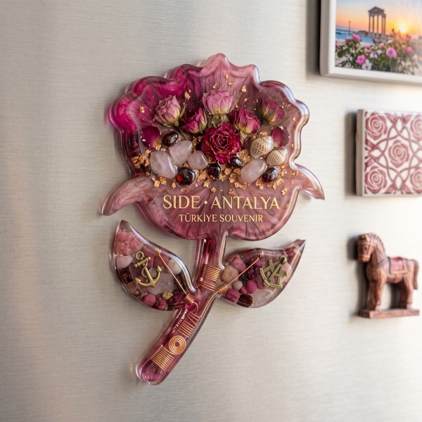 Epoksi Çoklu Gül Magnet Kalıbı Silikon Taş Tozu Kalıbı 10x7.5cm