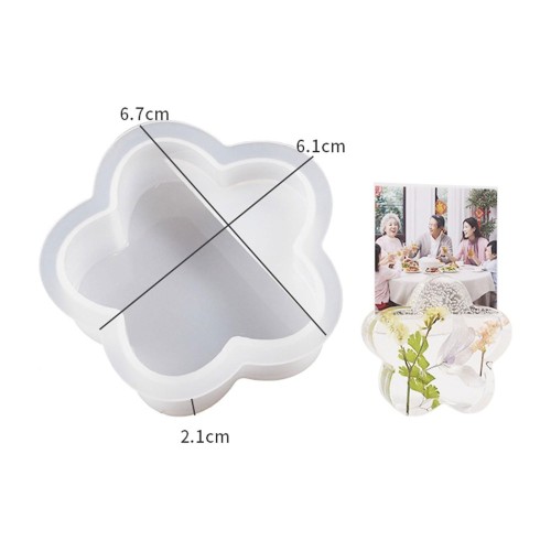Epoksi Papatya Kartvizit ve Not Tutucu Kalıbı Silikon 6.7x6.1x2.1cm