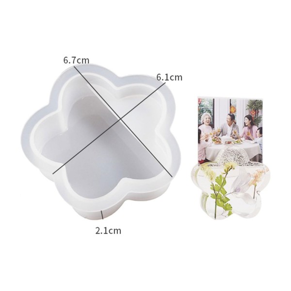 Epoksi Papatya Kartvizit ve Not Tutucu Kalıbı Silikon 6.7x6.1x2.1cm