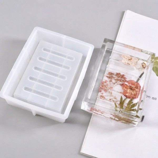 Epoksi Sabunluk Kalıbı Oluklu Dikdörtgen Sabunluk Kalıbı Taş Tozu Silikon 12x9cm Epoksi Sabunluk Kalıbı Oluklu Dikdörtgen Sabunluk Kalıbı Taş Tozu Silikon 12x9cm