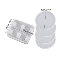 Epoksi Bardak Altı Yuvarlak Bardak Altlığı Standı Kalıbı Seti – 5 Parça