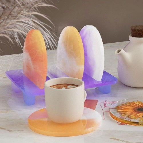 Epoksi Bardak Altı Yuvarlak Bardak Altlığı Standı Kalıbı Seti – 5 Parça