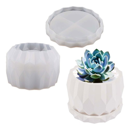 Epoksi Saksı Kalıbı Saksı Altlık Kristal Kesim Taş Tozu Kalıbı Silikon 7.9x5.5x5.1cm