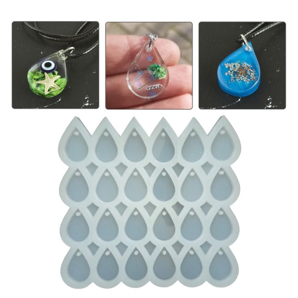 Epoksi Çoklu Damla Kalıbı Kolye Damla Kalıbı Silikon 3x2cm