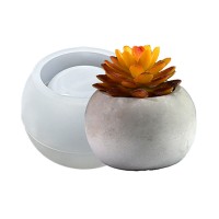 Epoksi Yuvarlak Beton Saksı ve Mumluk Silikon Kalıbı 9.5x6.5cm