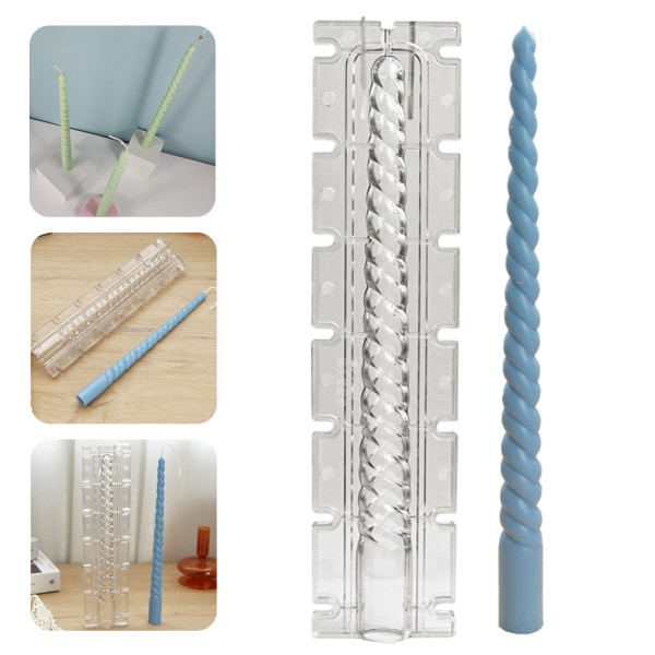 Poli Karbon Mum Kalıbı Şamdanlık Uzun Burgulu 31cm
