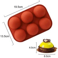 Çikolata Kalıbı Pişirme Kek Kalıbı Yarım Küre Silikon Kalıbı 8x8x4cm GT107
