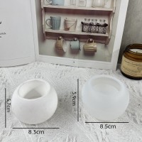 Epoksi Yuvarlak Beton Saksı ve Mumluk Silikon Kalıbı 8.3x5.7cm GT9455