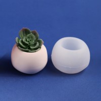 Epoksi Yuvarlak Beton Saksı ve Mumluk Silikon Kalıbı 8.3x5.7cm GT9455
