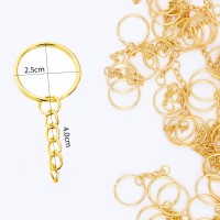 Epoksi Anahtarlık Halkası Zincirli Klips Yassı Gold 50 Adet Epoksi Anahtarlık Halkası Zincirli Klips Yassı Gold 50 Adet