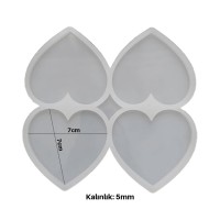 Epoksi Çoklu Kalp Magnet Silikon Kalıbı EM26