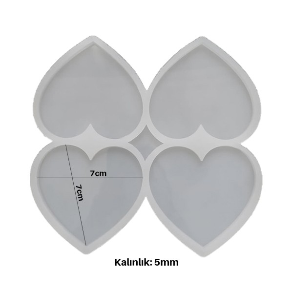 Epoksi Çoklu Kalp Magnet Silikon Kalıbı EM26