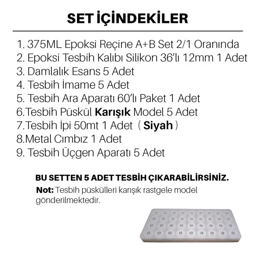 Epoksi Tesbih Kalıbı Seti 8mm
