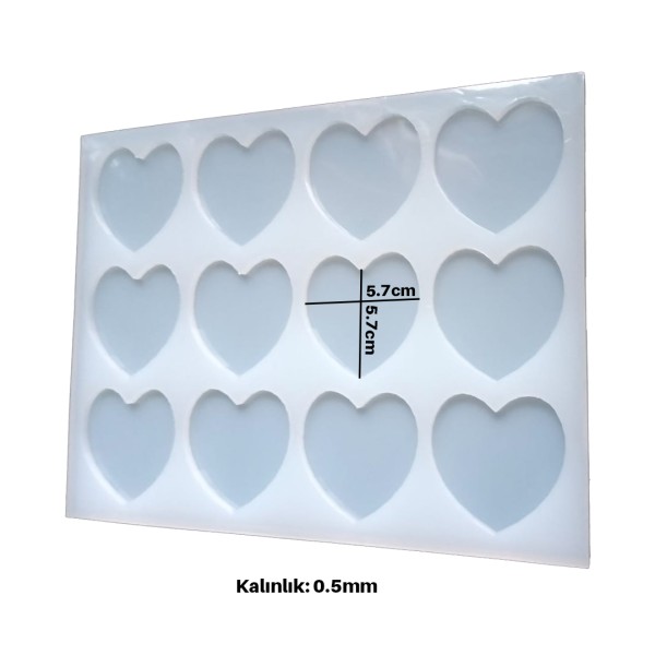 Epoksi Çoklu Kalp Magnet Kalıbı Silikon EM334 Epoksi Çoklu Kalp Magnet Kalıbı Silikon EM334