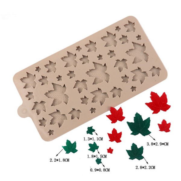 Çikolata Çınar Yaprak Kalıbı Kek Kalıbı Şeker Hamuru Taş Tozu Silikon Kalıbı GT118