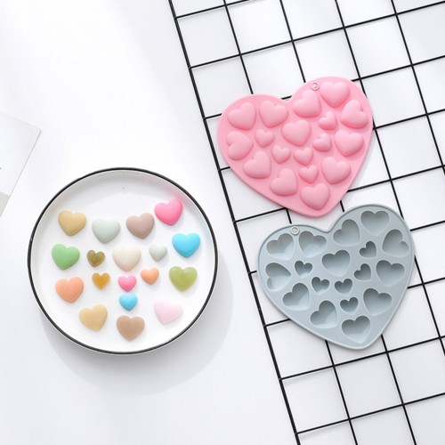Çikolata Kalp Kalıbı Jelibon Kalp Kalıbı Taş Tozu Kalp Silikon Kalıbı GT1110