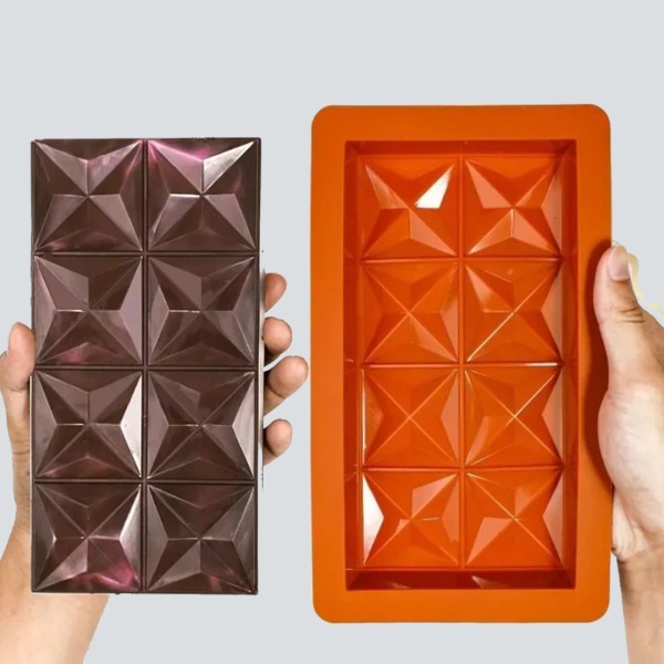 Çikolata Dubai Kalıbı Yıldız Desenli Büyük Boy Tablet Çikolata Silikon Kalıbı GT503