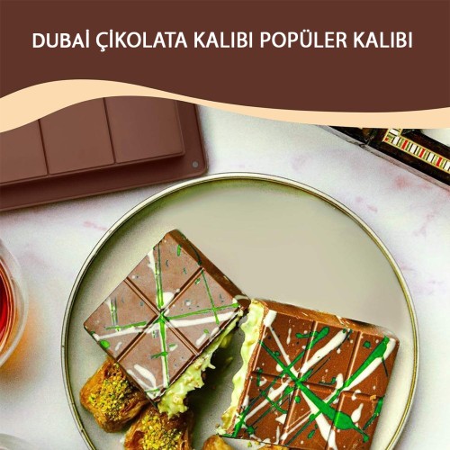 Çikolata Dubai Kalıbı Büyük Boy Tablet Dubai Çikolata Silikon Kalıbı GT500