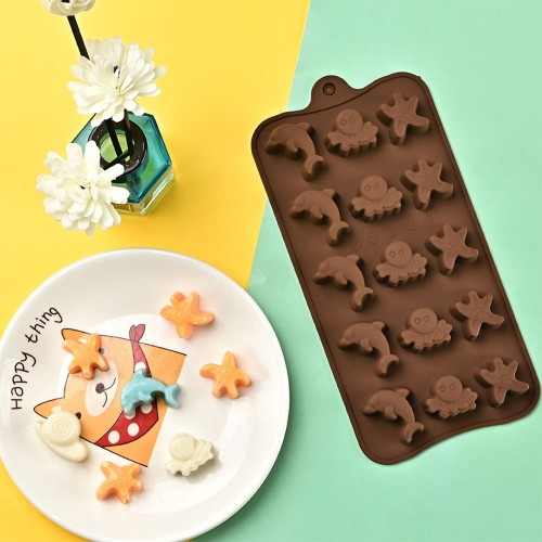 Çikolata Yunus Balık Kalıbı Deniz Kabuğu Kalıbı Şeker Hamuru Silikon Kalıbı GT2305