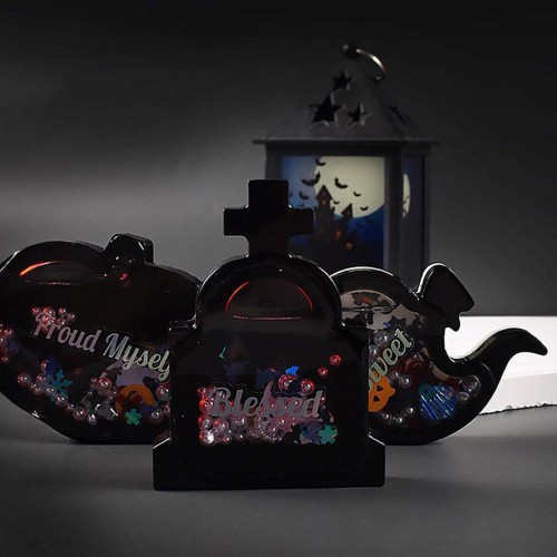 Epoksi Cadılar Bayramı Kalıp Modelleri Anahtarlık Kalıbı Silikon 4 lü Set GT9563