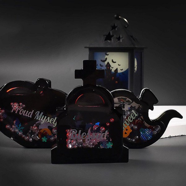 Epoksi Cadılar Bayramı Kalıp Modelleri Anahtarlık Kalıbı Silikon 4 lü Set GT9563