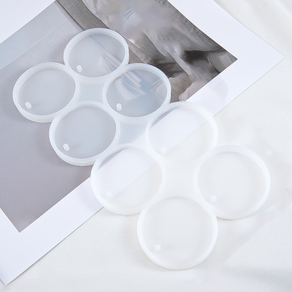 Epoksi Çoklu Yuvarlak Daire Delikli Anahtarlık Kolye Kalıbı Silikon 5x5cm GT9561