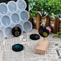 Epoksi Çoklu Yuvarlak Daire Delikli Anahtarlık Kolye Kalıbı Silikon 3.4x3.4cm GT9562