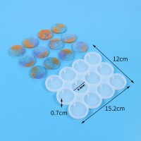 Epoksi Çoklu Yuvarlak Daire Delikli Anahtarlık Kolye Kalıbı Silikon 3.4x3.4cm GT9562