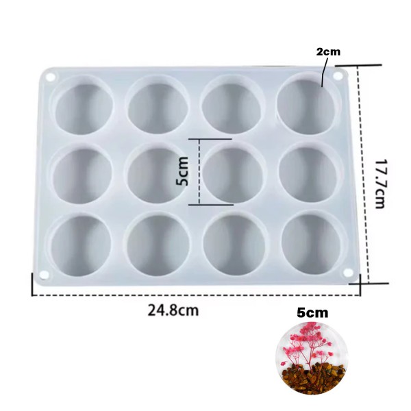 Epoksi Çoklu Yuvarlak Daire Dekoratif Obje Kalıbı Silikon 5x5x2cm GT9533 Epoksi Çoklu Yuvarlak Daire Dekoratif Obje Kalıbı Silikon 5x5x2cm GT9533