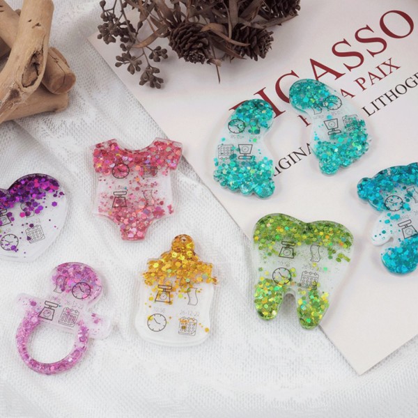 Epoksi Bebek Ayak Emzik Diş Biberon Anahtarlık Kalıbı Silikon GT9558