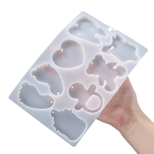 Epoksi Bebek Ayak Emzik Diş Biberon Anahtarlık Kalıbı Silikon GT9558