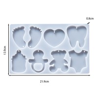 Epoksi Bebek Ayak Emzik Diş Biberon Anahtarlık Kalıbı Silikon GT9558