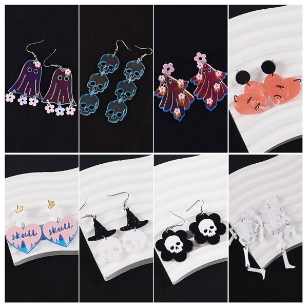 Epoksi Cadılar Bayramı Kuru Kafa Kafatası İskelet Küpe Anahtarlık Kalıbı Silikon GT9544