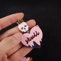 Epoksi Cadılar Bayramı Kuru Kafa Kafatası İskelet Küpe Anahtarlık Kalıbı Silikon GT9544