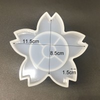 Epoksi Bardak Altlığı Sakura Çiçeği Modeli Kalıbı Silikon GT9536