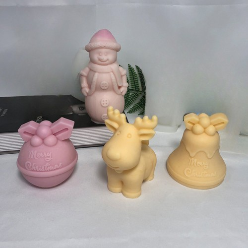 Silikon Mum Kalıbı Yılbaşı Geyik Noel Ev Dekorasyon Mum Kalıpları 9.6x5.8cm GT9569