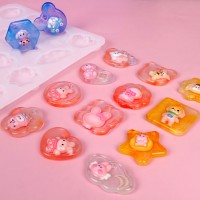 Epoksi Çoklu Figürler Bombeli Anahtarlık Kalıbı Silikon GT9596