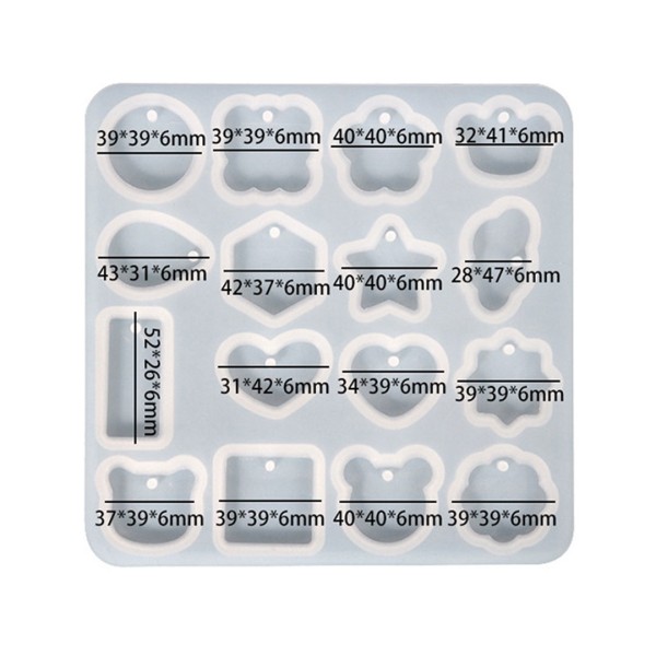 Epoksi Çoklu Figürler Bombeli Anahtarlık Kalıbı Silikon GT9596