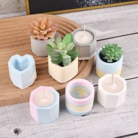 Epoksi Yuvarlak Ortası Boş Beton Saksı Dekoratif Mumluk Taş Tozu Kalıbı Silikon GT9468