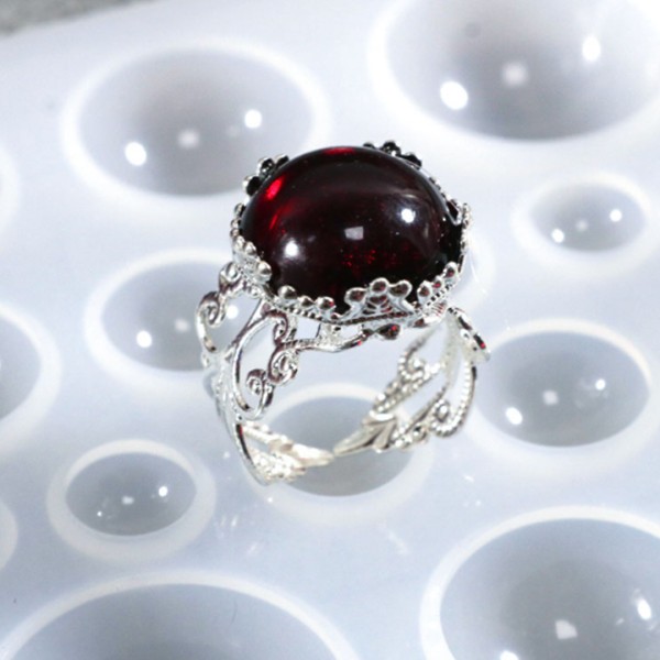Epoksi Çoklu Yüzük Taş Kalıbı Yarım Küre Kalıbı Silikon GT9552