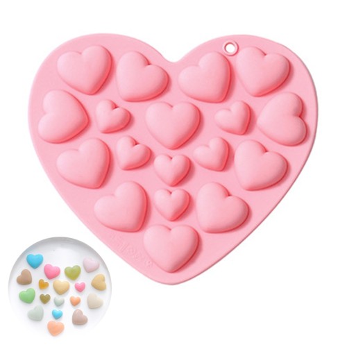 Çikolata Kalp Kalıbı Jelibon Kalp Kalıbı Taş Tozu Kalp Silikon Kalıbı GT1110